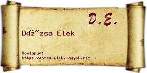Dózsa Elek névjegykártya