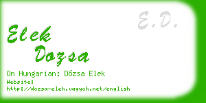 elek dozsa business card