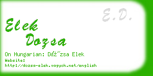 elek dozsa business card